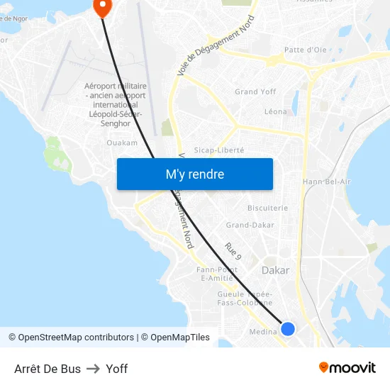 Arrêt De Bus to Yoff map