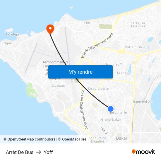 Arrêt De Bus to Yoff map