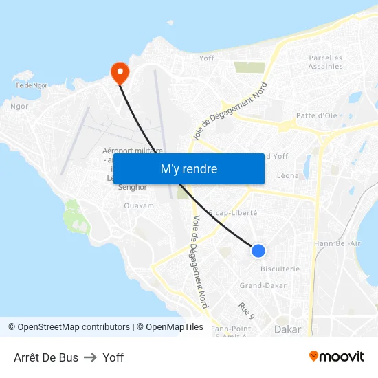 Arrêt De Bus to Yoff map