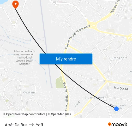 Arrêt De Bus to Yoff map