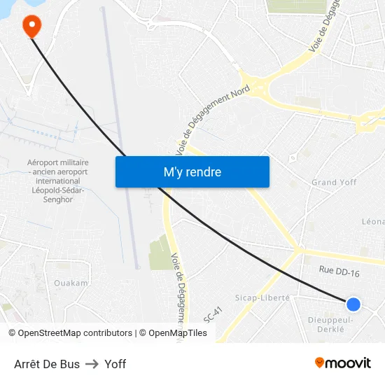 Arrêt De Bus to Yoff map