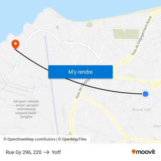 Rue Gy 296, 220 to Yoff map