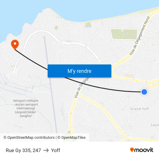 Rue Gy 335, 247 to Yoff map
