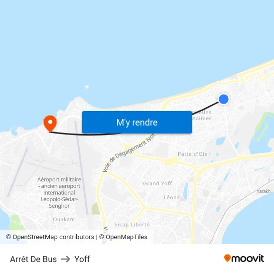 Arrêt De Bus to Yoff map