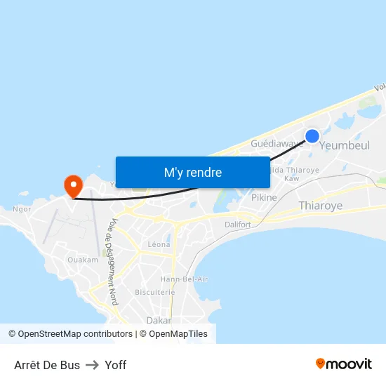 Arrêt De Bus to Yoff map