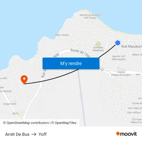 Arrêt De Bus to Yoff map