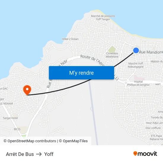 Arrêt De Bus to Yoff map