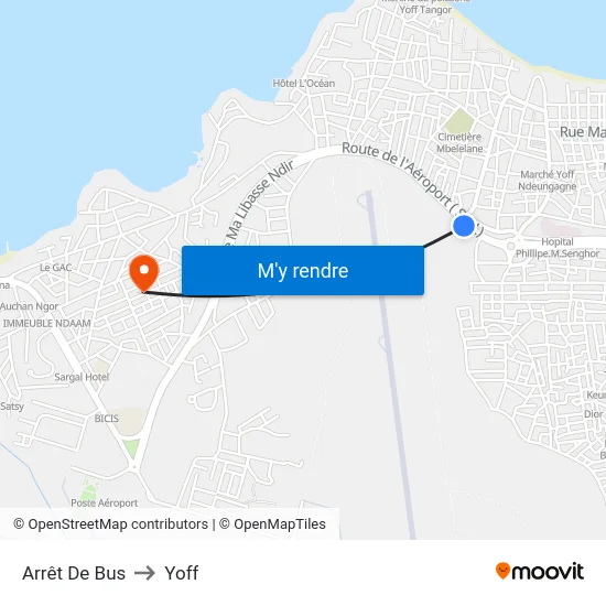 Arrêt De Bus to Yoff map