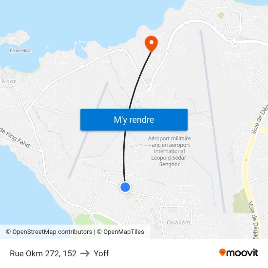Rue Okm 272, 152 to Yoff map
