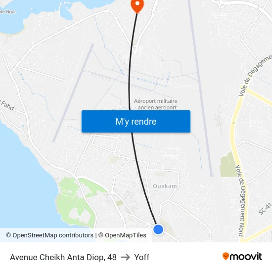 Avenue Cheikh Anta Diop, 48 to Yoff map