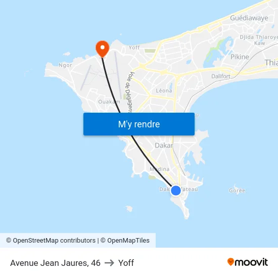 Avenue Jean Jaures, 46 to Yoff map