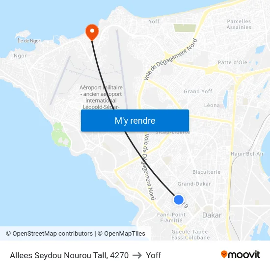 Allees Seydou Nourou Tall, 4270 to Yoff map