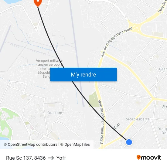 Rue Sc 137, 8436 to Yoff map