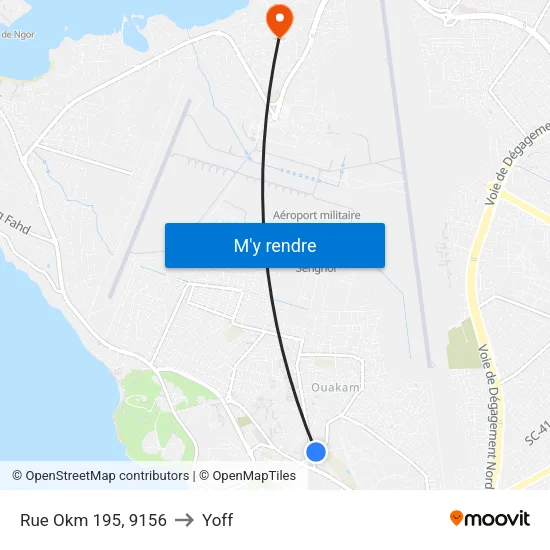 Rue Okm 195, 9156 to Yoff map
