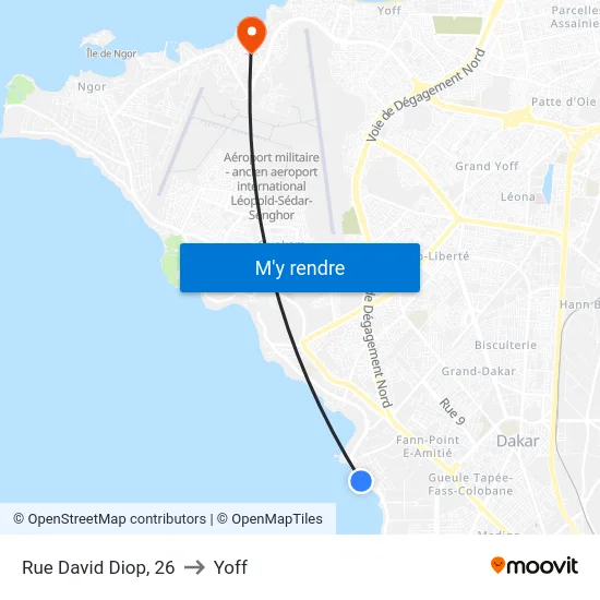 Rue David Diop, 26 to Yoff map
