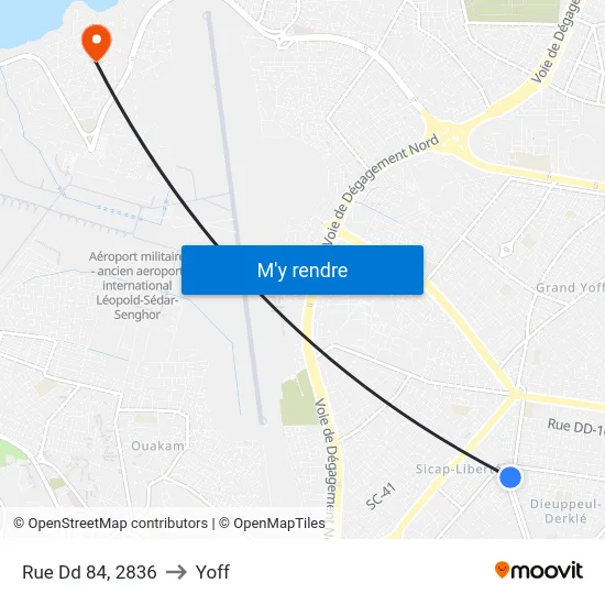Rue Dd 84, 2836 to Yoff map