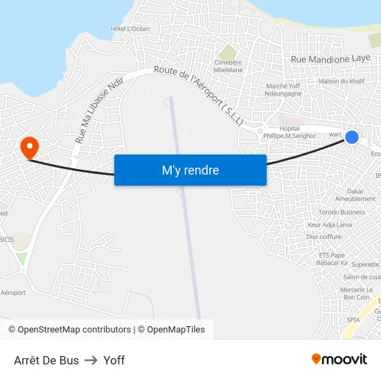 Arrêt De Bus to Yoff map