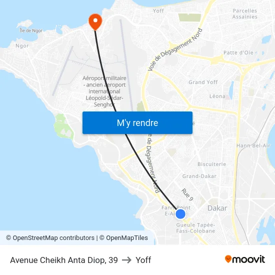 Avenue Cheikh Anta Diop, 39 to Yoff map