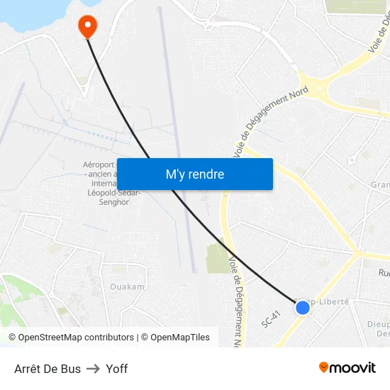 Arrêt De Bus to Yoff map
