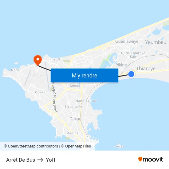Arrêt De Bus to Yoff map