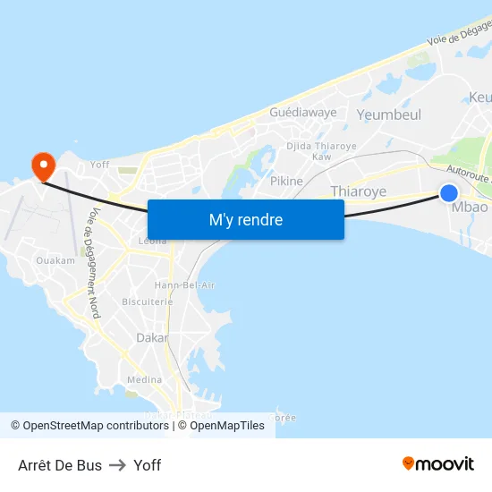 Arrêt De Bus to Yoff map
