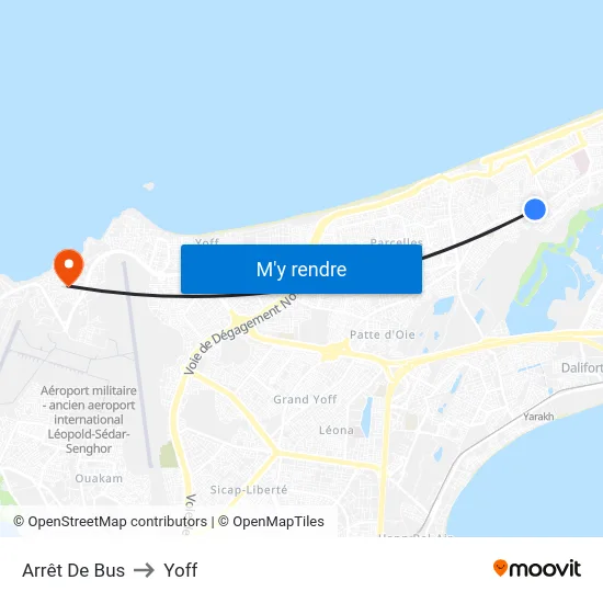 Arrêt De Bus to Yoff map