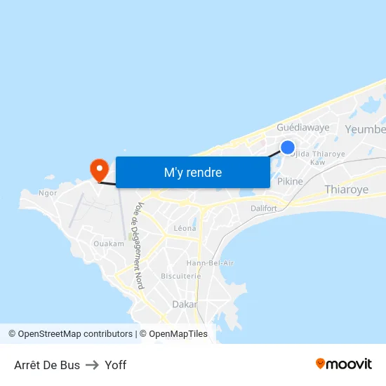 Arrêt De Bus to Yoff map