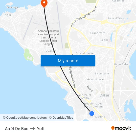 Arrêt De Bus to Yoff map