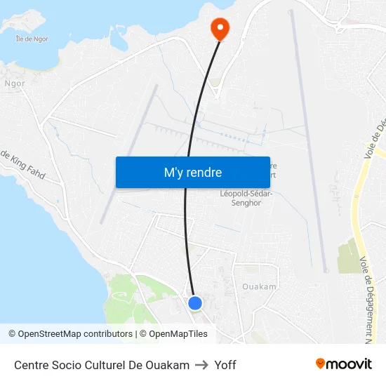 Centre Socio Culturel De Ouakam to Yoff map