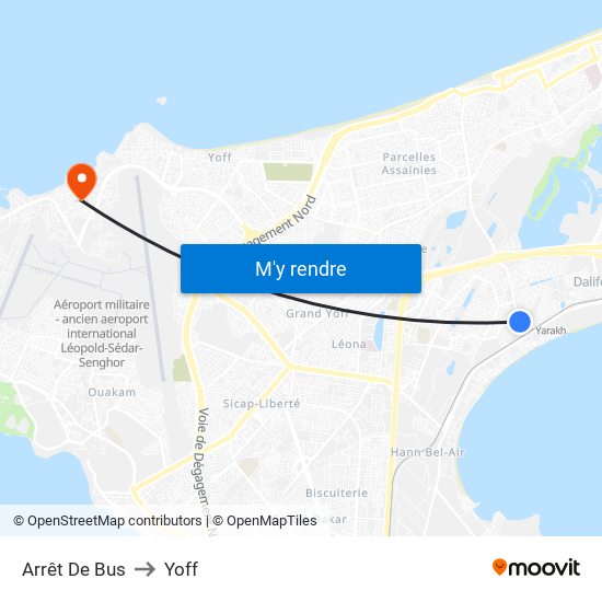 Arrêt De Bus to Yoff map