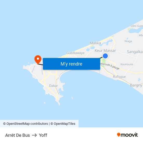 Arrêt De Bus to Yoff map