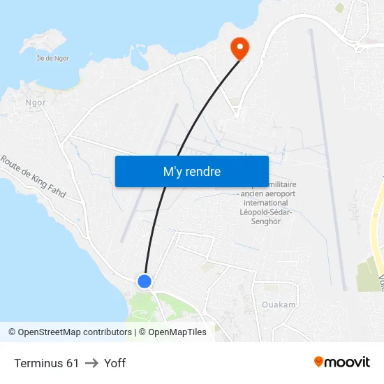 Terminus 61 to Yoff map