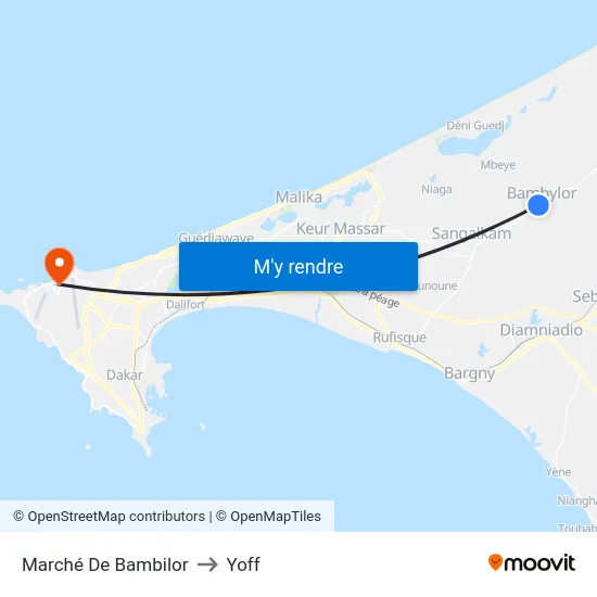 Marché De Bambilor to Yoff map