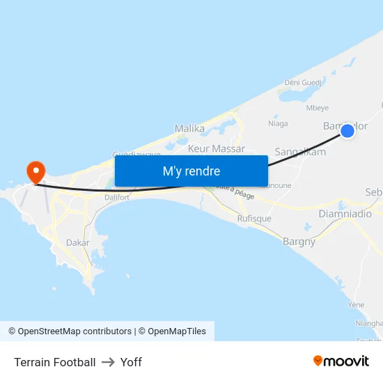 Terrain Football to Yoff map