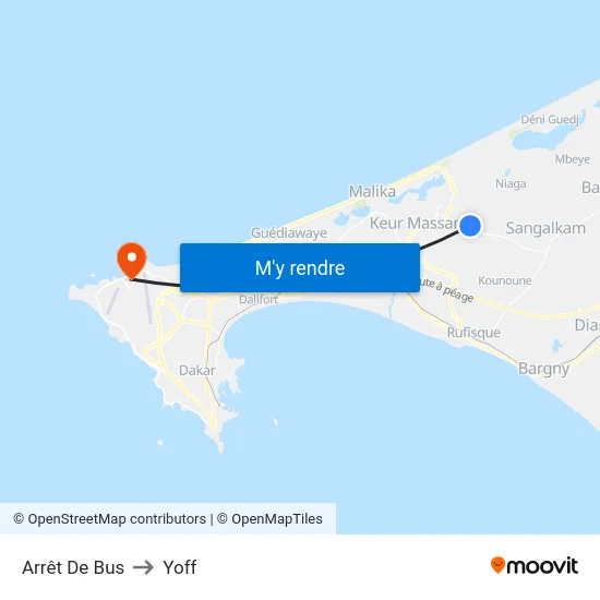 Arrêt De Bus to Yoff map