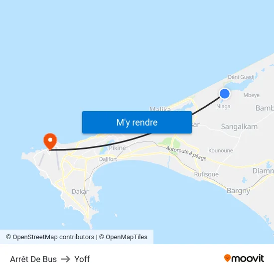 Arrêt De Bus to Yoff map