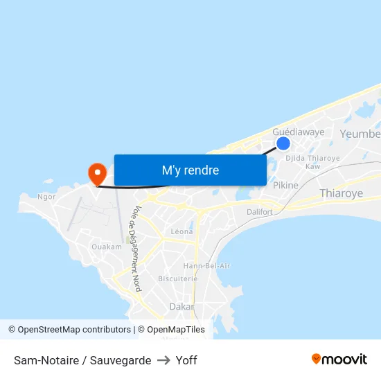 Sam-Notaire / Sauvegarde to Yoff map