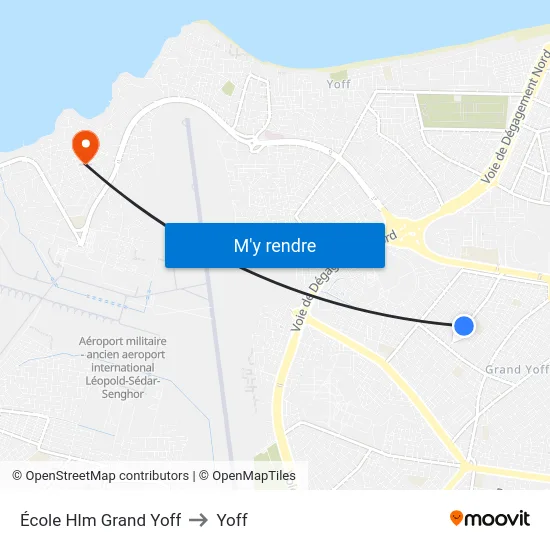 École Hlm Grand Yoff to Yoff map