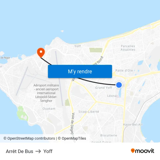 Arrêt De Bus to Yoff map