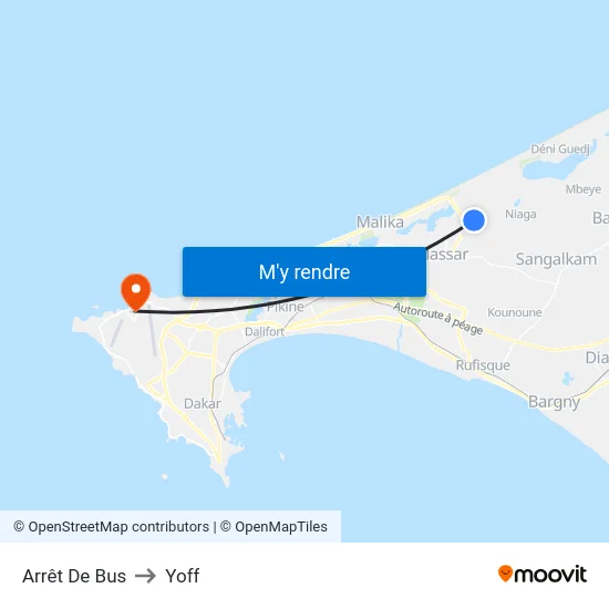 Arrêt De Bus to Yoff map