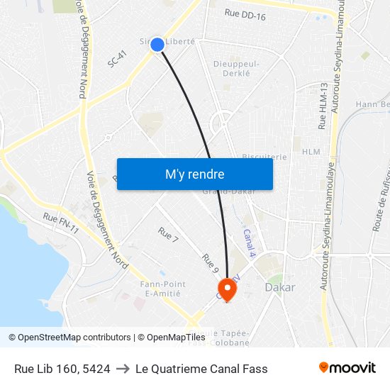 Rue Lib 160, 5424 to Le Quatrieme Canal Fass map