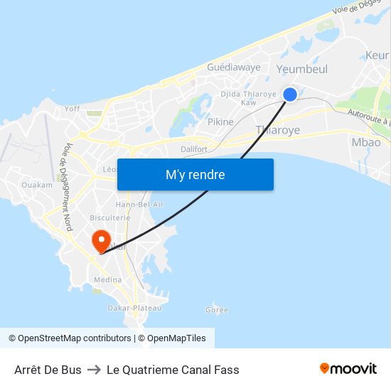 Arrêt De Bus to Le Quatrieme Canal Fass map
