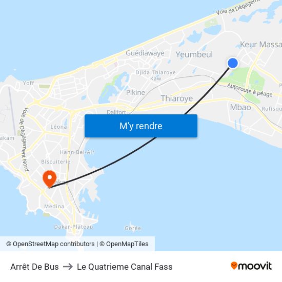 Arrêt De Bus to Le Quatrieme Canal Fass map
