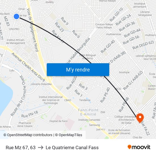 Rue Mz 67, 63 to Le Quatrieme Canal Fass map