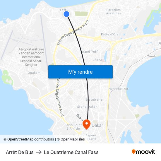 Arrêt De Bus to Le Quatrieme Canal Fass map