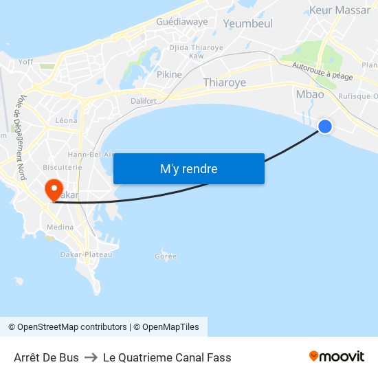 Arrêt De Bus to Le Quatrieme Canal Fass map