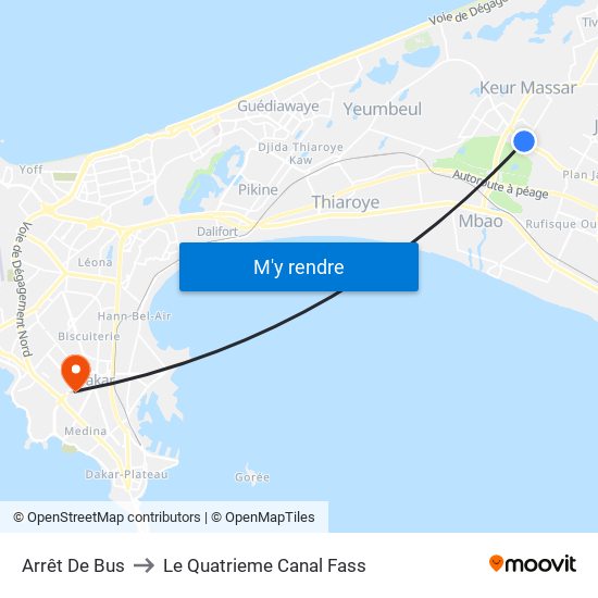 Arrêt De Bus to Le Quatrieme Canal Fass map