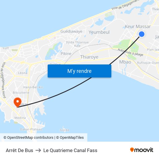 Arrêt De Bus to Le Quatrieme Canal Fass map