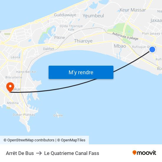Arrêt De Bus to Le Quatrieme Canal Fass map