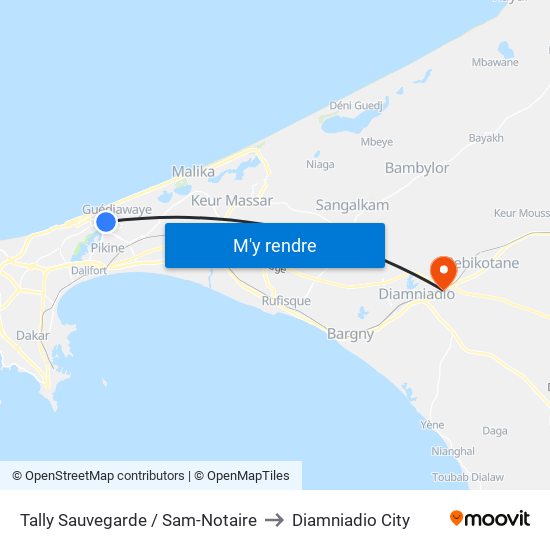 Tally Sauvegarde / Sam-Notaire to Diamniadio City map